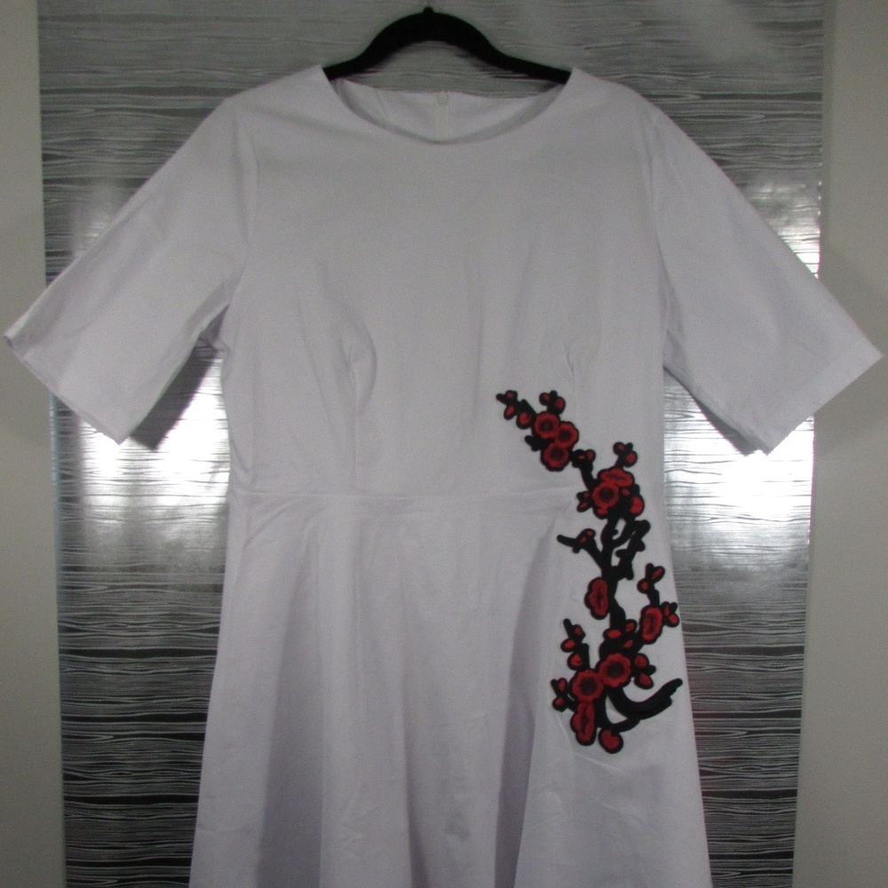 NWT Dress Lily White Retro Style High Waist Dress